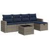 vidaXL 6 Piece Patio Sofa Set with Cushions Gray Poly Rattan