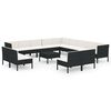 vidaXL Garden Lounge Set Black and Cream White