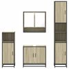 vidaXL Bathroom Furniture Set Sonoma Oak Engineered Wood, Metal Standard