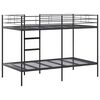 vidaXL Bunk Bed Black Steel Standard Bunk Bed Rectangular Modern