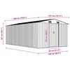 vidaXL Garden Shed Green Galvanized Steel Large Garden Shed