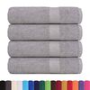 vidaXL Shower Towel Set of 4 Grey 100% Cotton 27.6 x 55.1 in