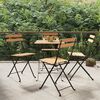 vidaXL Folding Bistro Chair Set of 4 Brown Solid Teak Wood One Size