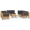 vidaXL Garden Lounge Set Dark Grey Bamboo Large Modular