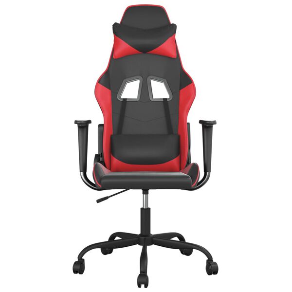 vidaXL Gaming Chair Black and Red Faux Leather
