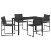 vidaXL Garden Dining Set Folding 5 pcs Black Textilene and steel