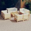 vidaXL Garden Lounge Set Cream and Natural Pine