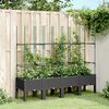 vidaXL Garden Planter Black Polypropylene 63.0 x 15.7 x 56.1 in