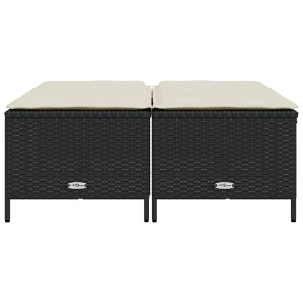 vidaXL Garden Stool Black, Cream White