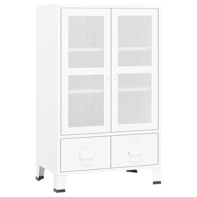 vidaXL Industrial Storage Cabinet White 27.6"x15.7"x45.3" Metal