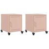 vidaXL Bedside Cabinet Set of 2 Pink Cold-rolled steel Bedside Cabinet