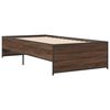 vidaXL Bed Frame Brown Oak Engineered Wood, Steel Twin Modern