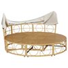 vidaXL Patio Lounge Bed with Canopy and Cushions Poly Rattan