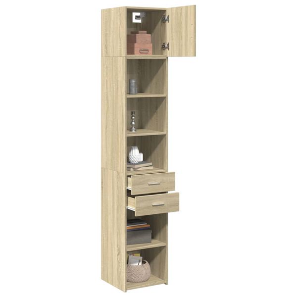 vidaXL Slim Storage Cabinet Sonoma Oak Engineered Wood Slim