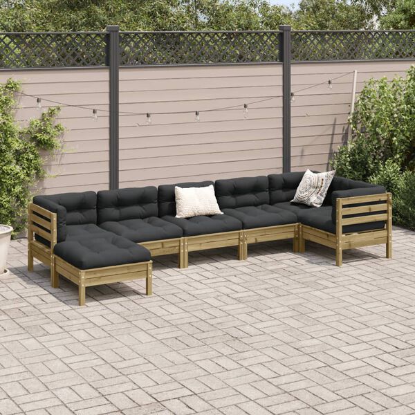 vidaXL Garden Sofa Set Anthracite Vacuum pressure treated pinewood Large