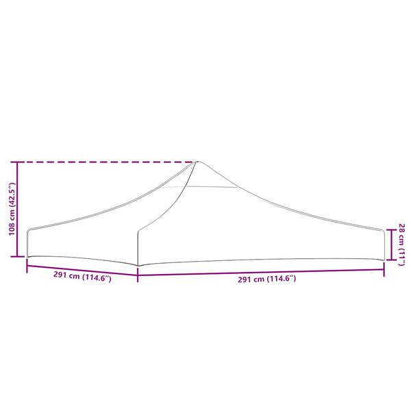 vidaXL Party Tent Roof 9.8'x9.8' Cream