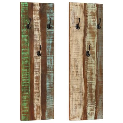 vidaXL Wall-mounted Coat Racks 2 pcs 14.2"x1.2"x43.3" Solid Reclaimed Wood