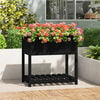 vidaXL Planter Black Solid Pine Wood About medium Planter Rectangular