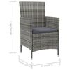 vidaXL Garden Chair Set of 2 Grey