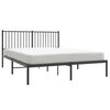 vidaXL Bed Frame Black Powder-Coated Steel Double Bed Frame