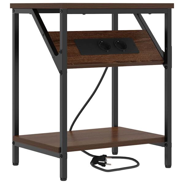 vidaXL Bedside Cabinet Brown Oak 14.96 x 11.81 x 18.90 in