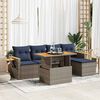 vidaXL 6 Piece Patio Sofa Set with Cushions Gray Poly Rattan Acacia