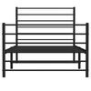 vidaXL Bed Frame Black Powder-Coated Steel Twin Bed Frame Rectangular