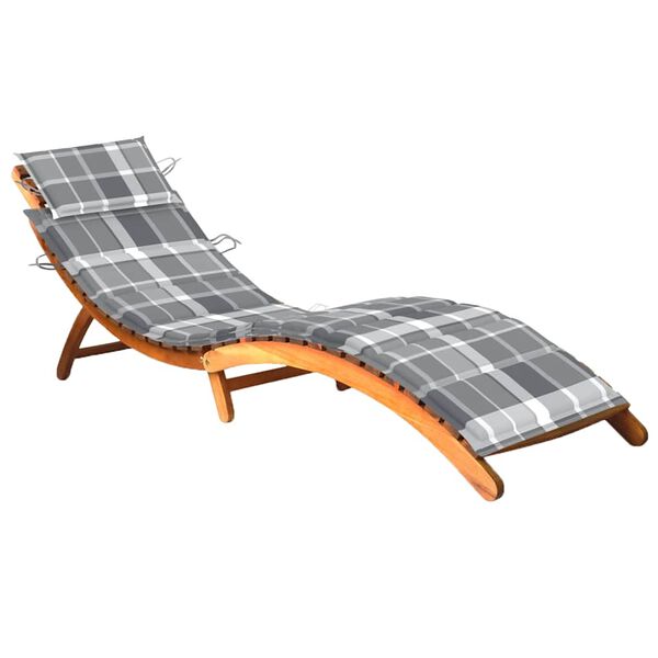 vidaXL Sunlounger Natural wood Solid acacia wood Standard Foldable