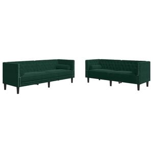vidaXL Chesterfield Sofa Set Dark green