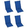 vidaXL Patio Chairs 4 pcs with Royal Blue Cushions Solid Teak Wood