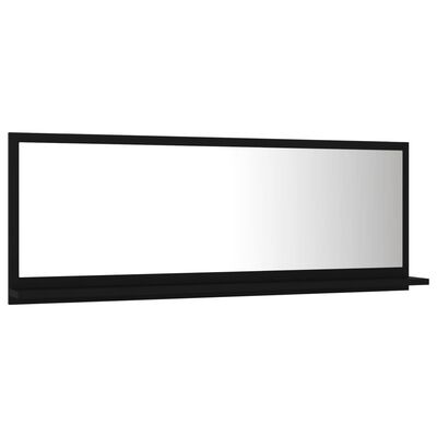 vidaXL Bathroom Mirror Black 39.4"x4.1"x14.6" Chipboard