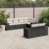vidaXL Garden Sofa Set Black, Cream White