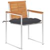 vidaXL Patio Chairs with Cushions 2 pcs Solid Acacia Wood and Steel