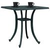 vidaXL Garden Table Green Cast Aluminum 20.9 in Decorative Inlays