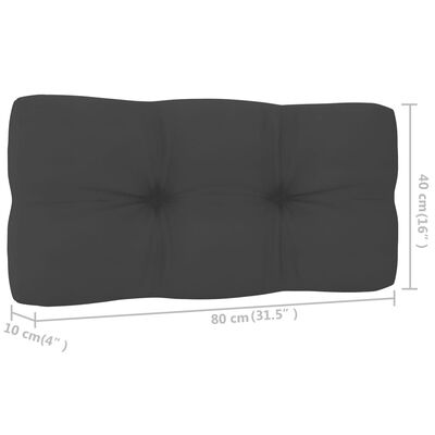 vidaXL Pallet Sofa Cushion Anthracite 31.5"x15.7"x3.9"