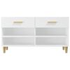 vidaXL Shoe Cabinet White Engineered wood Medium Shoe Cabinet