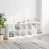 vidaXL Bookcase White Engineered wood, glass 80.3 x 14.6 x 29.5 in