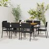 vidaXL Outdoor Dining Set Black PE Rattan, Steel, Solid Acacia Wood Large