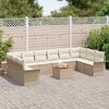 vidaXL Garden Sofa Set with Cushion 11 pcs Beige Poly Rattan