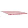 vidaXL Retractable Awning Manual Red and White 157.48 x 118.11 in