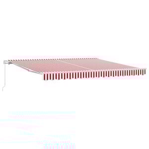 vidaXL Retractable Awning Manual Red and White 157.48 x 118.11 in