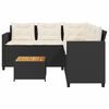 vidaXL Garden Sofa Black PE rattan, powder-coated steel, solid acacia wood