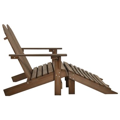 vidaXL 2-Seater Patio Adirondack Chair&Ottoman Fir Wood Brown