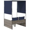 vidaXL Patio Double Sun Lounger Gray, Navy blue