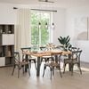 vidaXL Dining Table Light Brown Solid oak wood, powder-coated steel Large