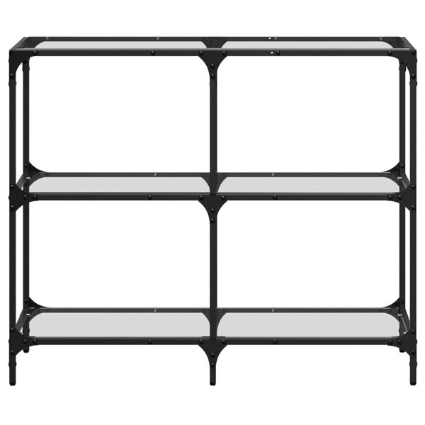 vidaXL Console Table Transparent Steel and Glass Decorative Inlays