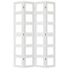 vidaXL Room Divider 4 Panels White Solid Wood Paulownia