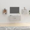 vidaXL Wall Mounted TV Cabinet Set of 2 Concrete grey Engineered wood
