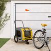 vidaXL Pet Bike Trailer Yellow and Grey Oxford fabric, iron, PVC Medium