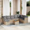 vidaXL Garden Sofa Set Beige PE rattan Large Modular Garden Sofa Set